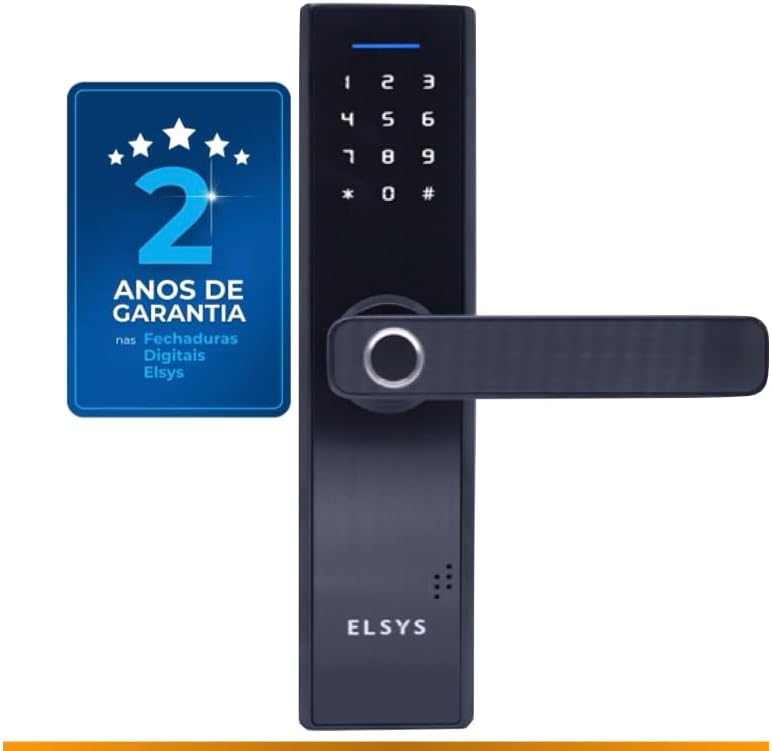 Fechadura Digital de Embutir com Biometria Elsys ESF-DE2000B
