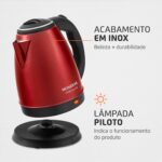 Chaleira Elétrica Pratic Mondial 1,7L Vermelho/Inox - Miniatura 3