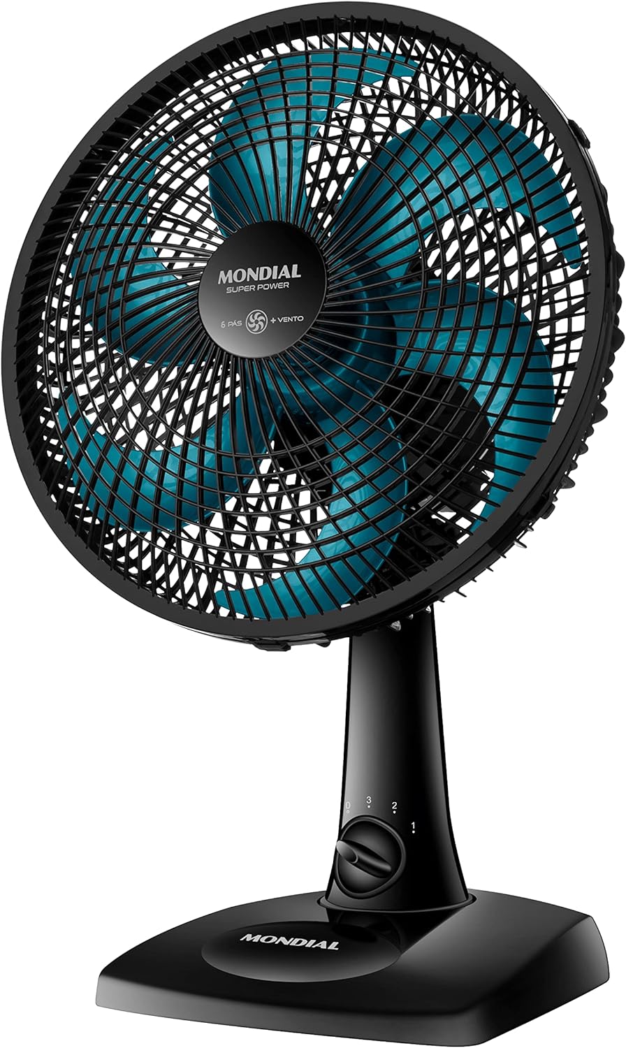 Ventilador de Mesa Mondial 110V, 30cm, 6 pás, Super Power