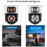 Câmera Segurança Dome 360 Prova D'agua Lente Dupla Cor Branco/preto - Miniatura 7