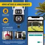 Câmera Segurança Dome 360 Prova D'agua Lente Dupla Cor Branco/preto - Miniatura 9