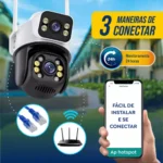Câmera Segurança Dome 360 Prova D'agua Lente Dupla Cor Branco/preto - Miniatura 10
