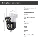 Câmera Segurança Dome 360 Prova D'agua Lente Dupla Cor Branco/preto - Miniatura 6
