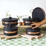 Jogo de Panelas de Pedra Sabão Tampa de Vidro 1,5 , 2, 3 e 4 Litros com Pegador Exclusivo - Miniatura 1