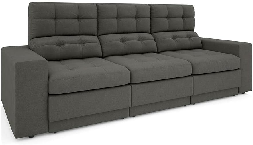 Sofá 3 Lugares Assento Retrátil e Reclinável Jobim-legacy Sofas - Cinza