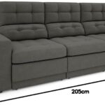 Sofá 3 Lugares Assento Retrátil e Reclinável Jobim-legacy Sofas - Cinza - Miniatura 10