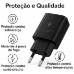 Carregador Super Rápido 25w Para Samsung Galaxy S25 S24 S23 S22 S21 S20 Fe Plus Ultra - Super Fast Cabo Blindado Tipo Usb C - Miniatura 4
