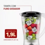 Liquidificador Easy Power Mondial Preto 550W L-550-B - Miniatura 5