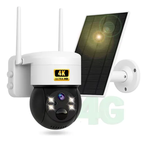 Câmera Energia Solar 4g Dupla C/ Chip Monitorar Área Rural.