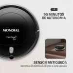 Aspirador De Pó Robô Fast Clean Rb-03 Mondial 127/220V Cor Preto - Miniatura 4