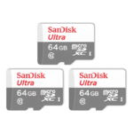 Kit 3 Cartão Memória Micro Sd Sandisk 64gb Classe 10 Ultra - Miniatura 1