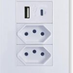 Tomada De Parede Duo 10A 2 Portas 10A NB14136 com 1 USB Tipo-A - Miniatura 2