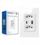 Tomada Inteligente WiFi com Porta USB Tipo C Tomada de Parede Smart Home - Miniatura 2