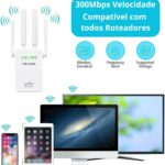 Amplificador Wi-Fi 4 Antenas 300Mpbs Repetidor de Sinal - Miniatura 7