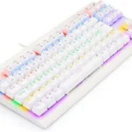 Teclado gamer Redragon Dark Avenger K568 QWERTY português Brasil cor lunar white com luz RGB - Miniatura 4
