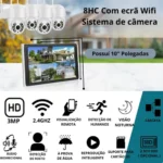 Nvr 8 Câmeras A8 Wifi Sem Fio 300m Hd Segurança C/ Sd 128gb - Miniatura 8