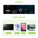 Caixa De Som Sound Bar Home Theater Bluetooth Para Tv Cinema 80w Cor Preto - Miniatura 6