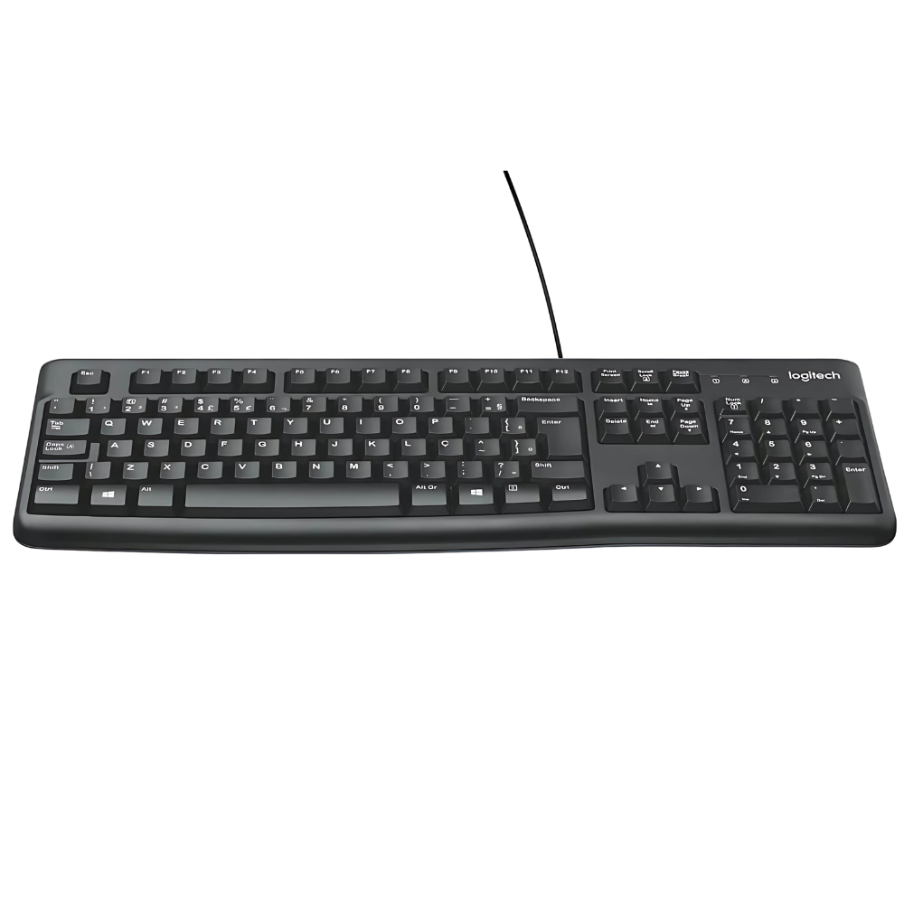 Teclado com fio USB Logitech K120 com Layout ABNT2