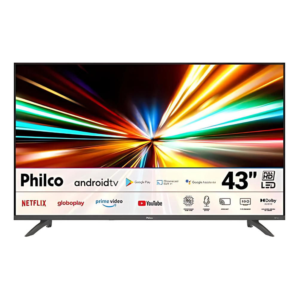 Smart Tv 43 Philco Android Tv Full Hd Borda Infinita P43eaa