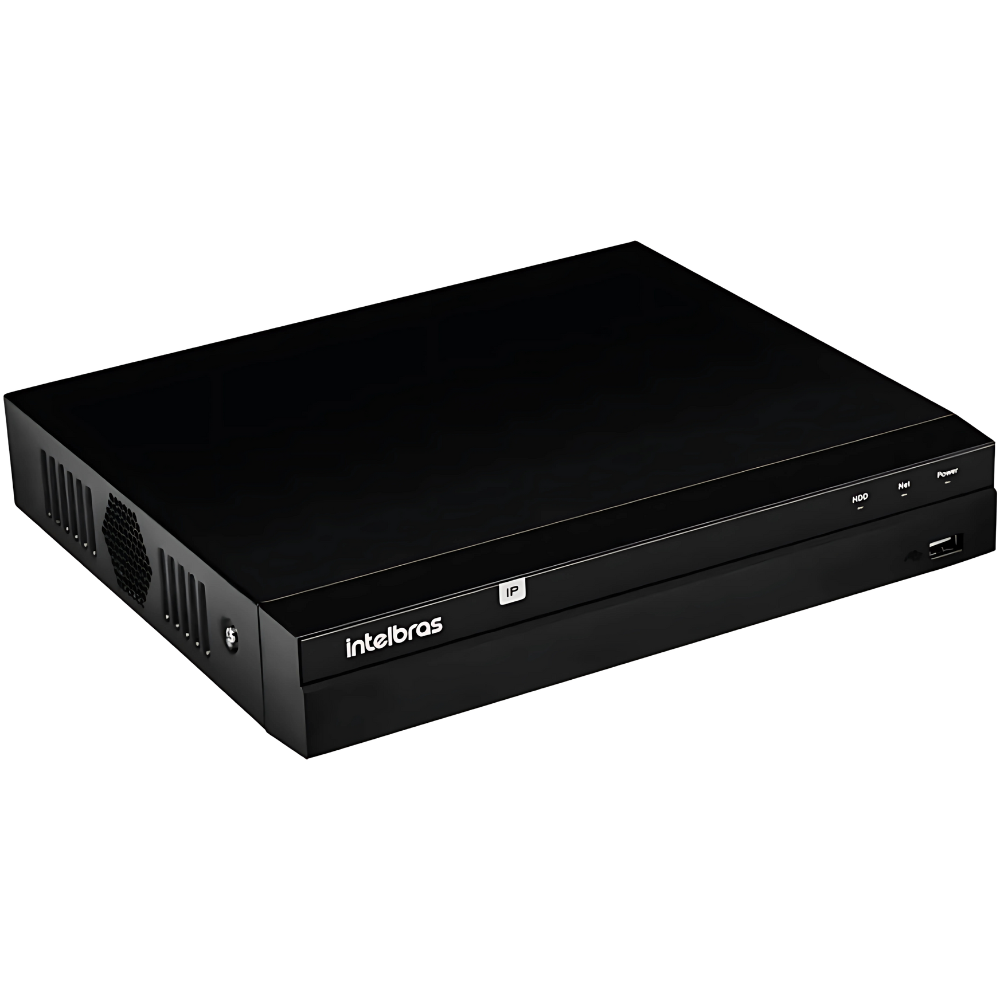 intelbras Gravador digital de vídeo NVR 8 canais PoE H.265+ NVD 1408 P 4k sem HD, Preto