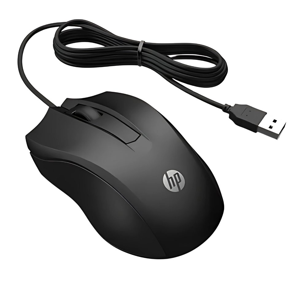 Mouse Com Fio HP 100 USB 1600DPI Cabo 1.5M Preto Classic
