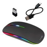 Mouse Sem Fio Recarregável Wireless Optico Led Rgb 2.4ghz - Miniatura 1