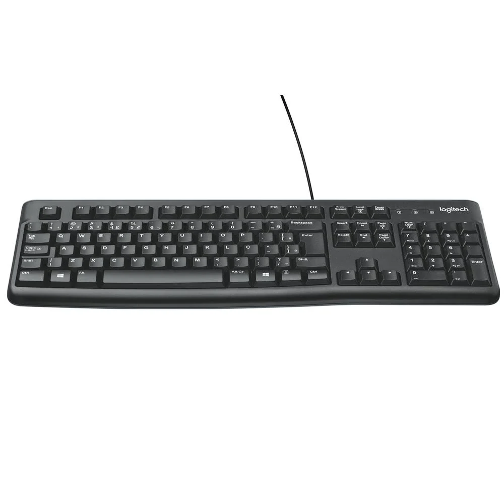Teclado com fio USB Logitech K120 com Layout ABNT2