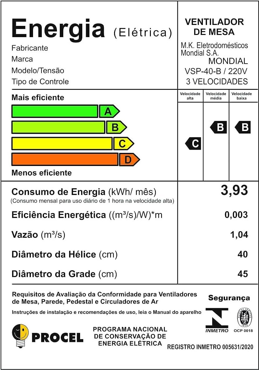 Ventilador de Mesa MONDIAL Super Power 40cm - Miniatura 7