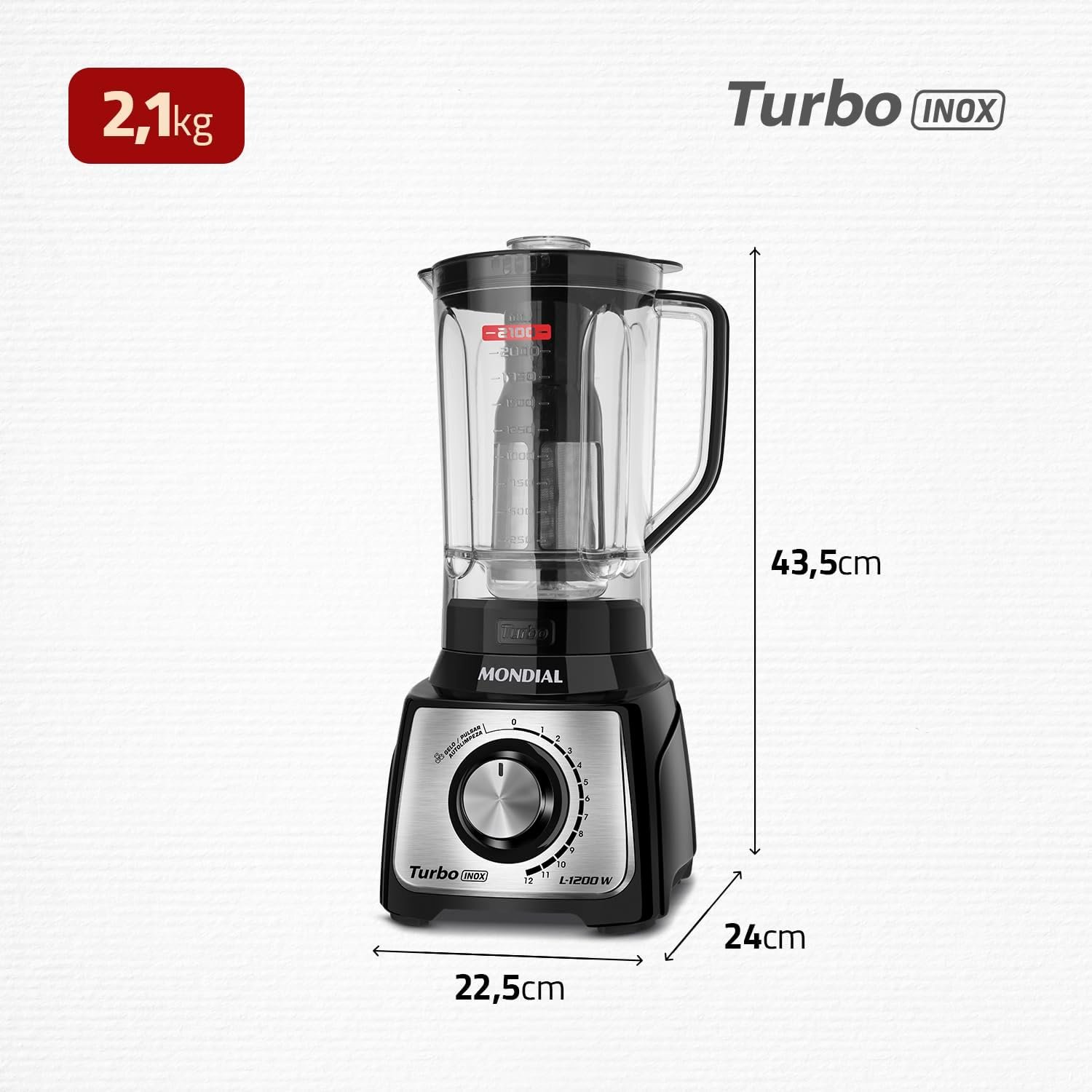 Liquidificador Turbo Mondial - 1200W - Miniatura 8