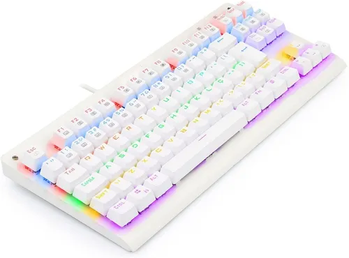 Teclado gamer Redragon Dark Avenger K568 QWERTY português Brasil cor lunar white com luz RGB - Miniatura 4