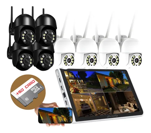 Nvr 8 Câmeras A8 Wifi Sem Fio 300m Hd Segurança C/ Sd 128gb - Miniatura 2