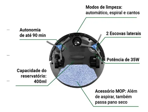 Aspirador de pó robô philco 3 em 1 pas23 - Miniatura 4