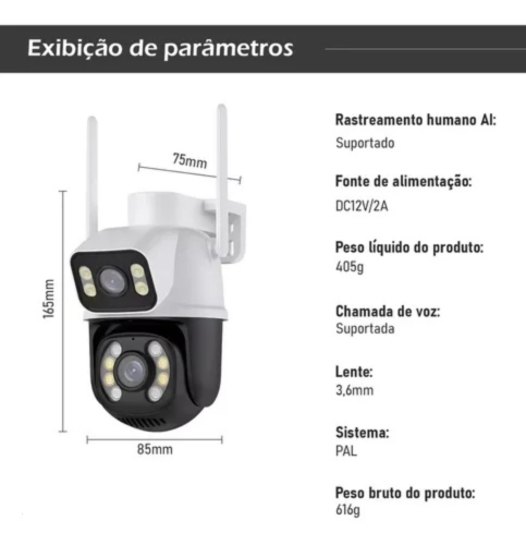 ( Leve 3 Pague 2 ) Câmera Segurança Dome 360 Prova D'agua Lente Dupla 3 unidades - Miniatura 2