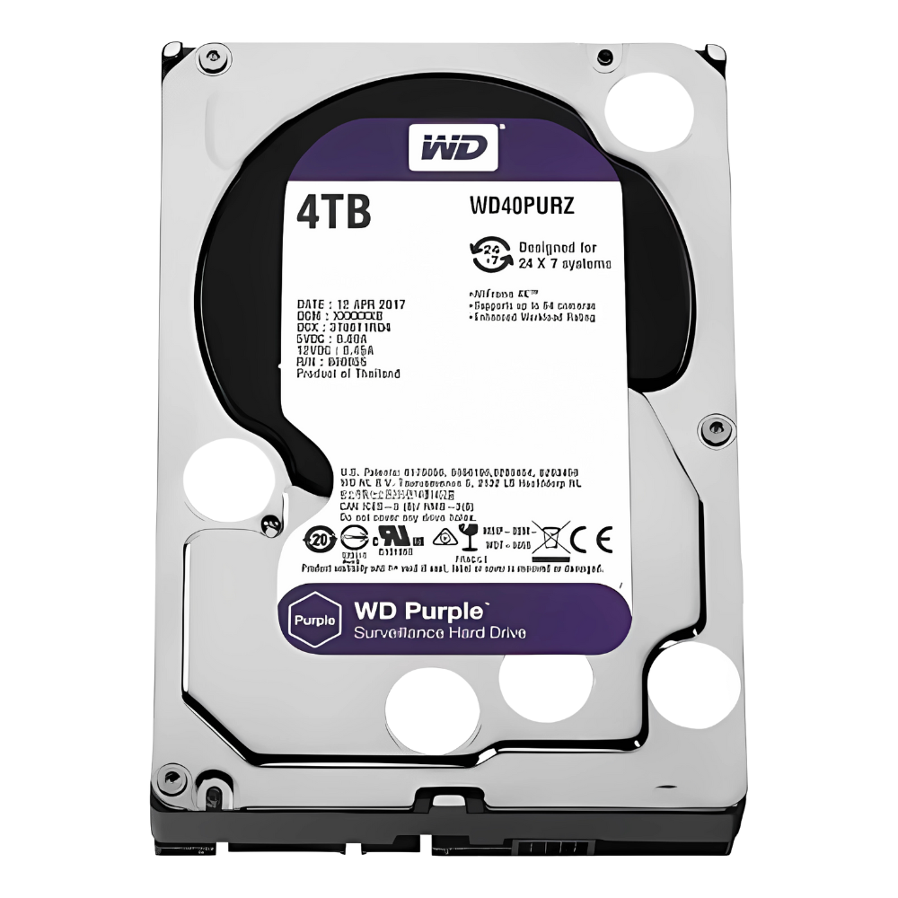 HDD WD PURPLE 4 TB PARA SEGURANCA/VIGILANCIA/DVR - WD40PURZ - Miniatura 2