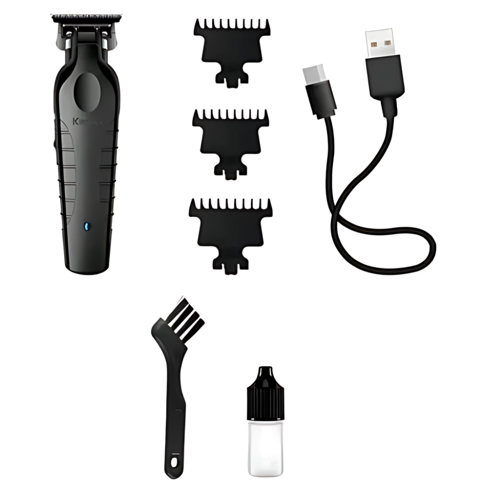 KEMEI Aparador de cabelo/barba profissional 2299 para barbeiro com lâmina T, recarregável sem fio - Miniatura 2