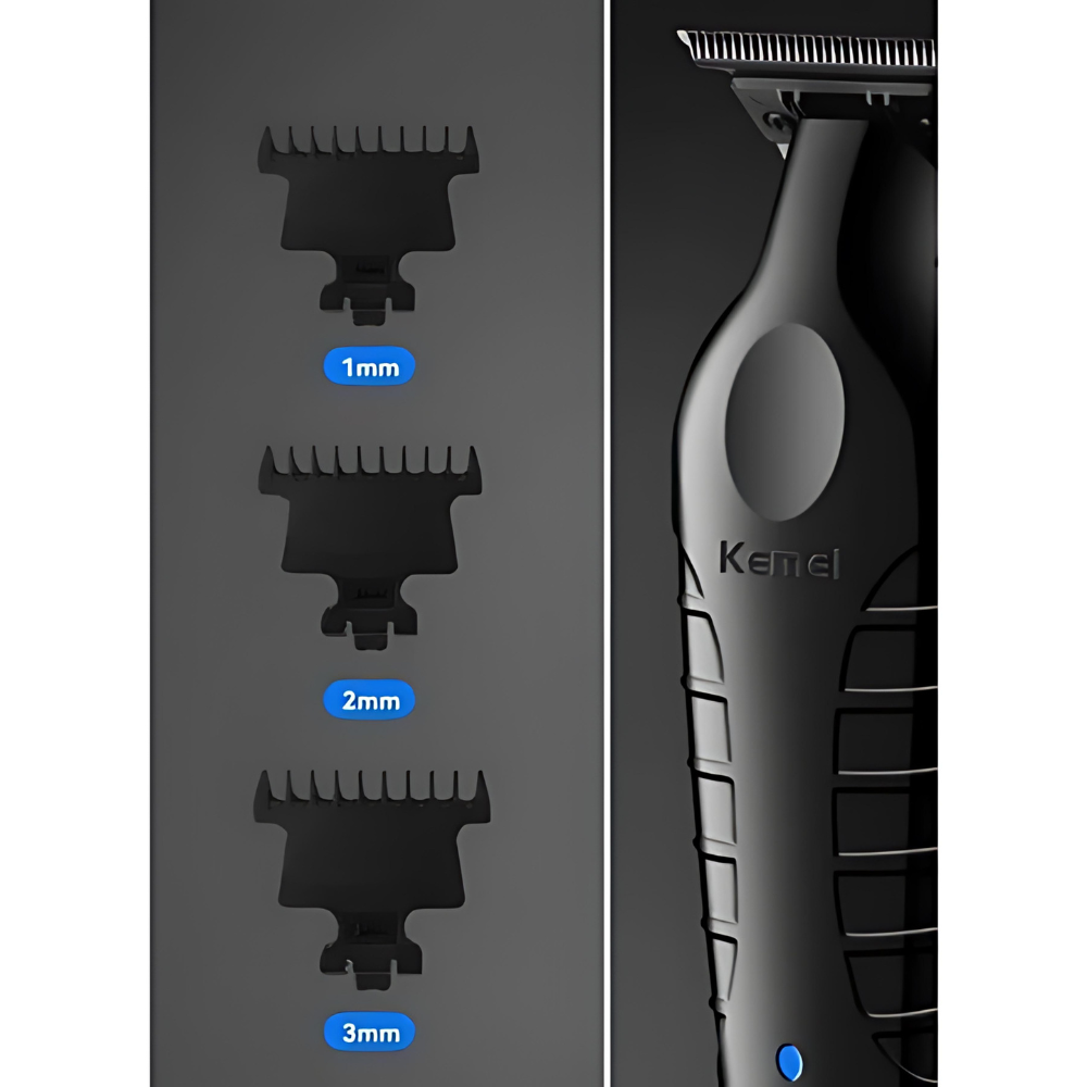 KEMEI Aparador de cabelo/barba profissional 2299 para barbeiro com lâmina T, recarregável sem fio - Miniatura 4