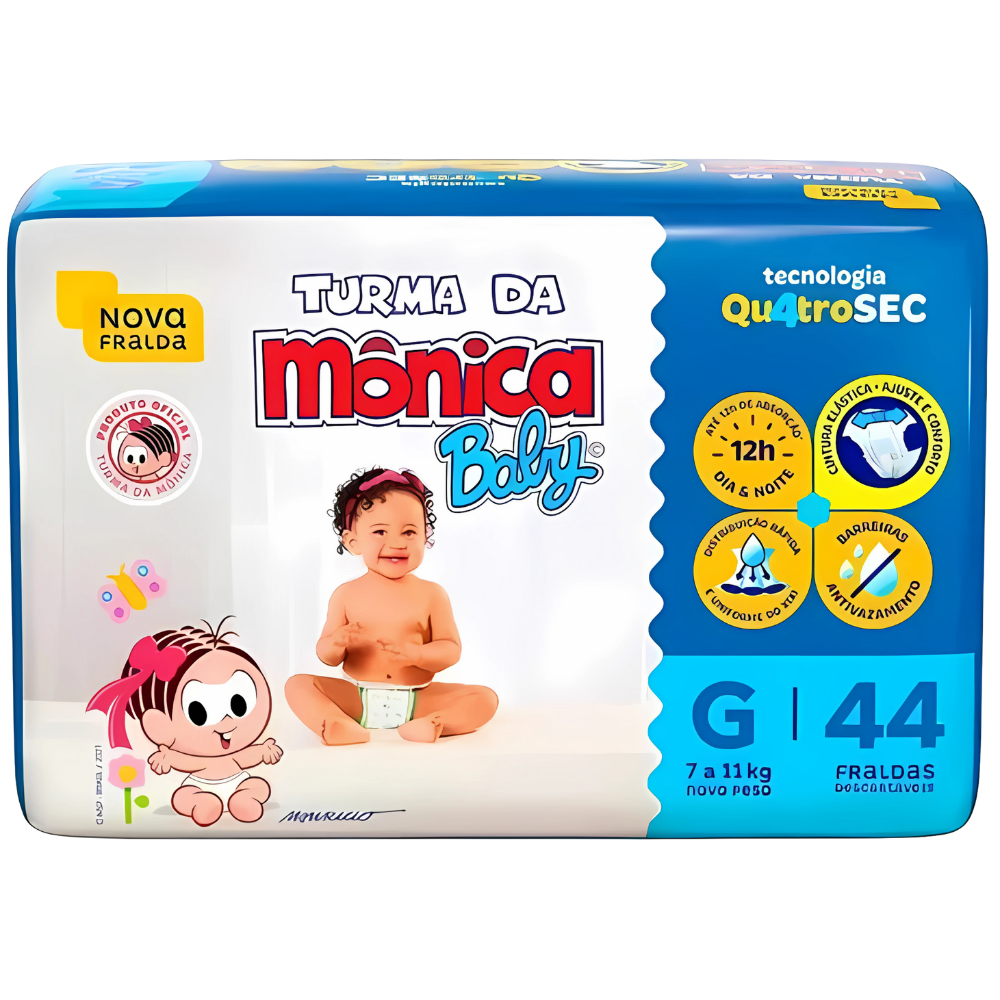 Fralda Turma da Mônica Mega Pacote G - Miniatura 1