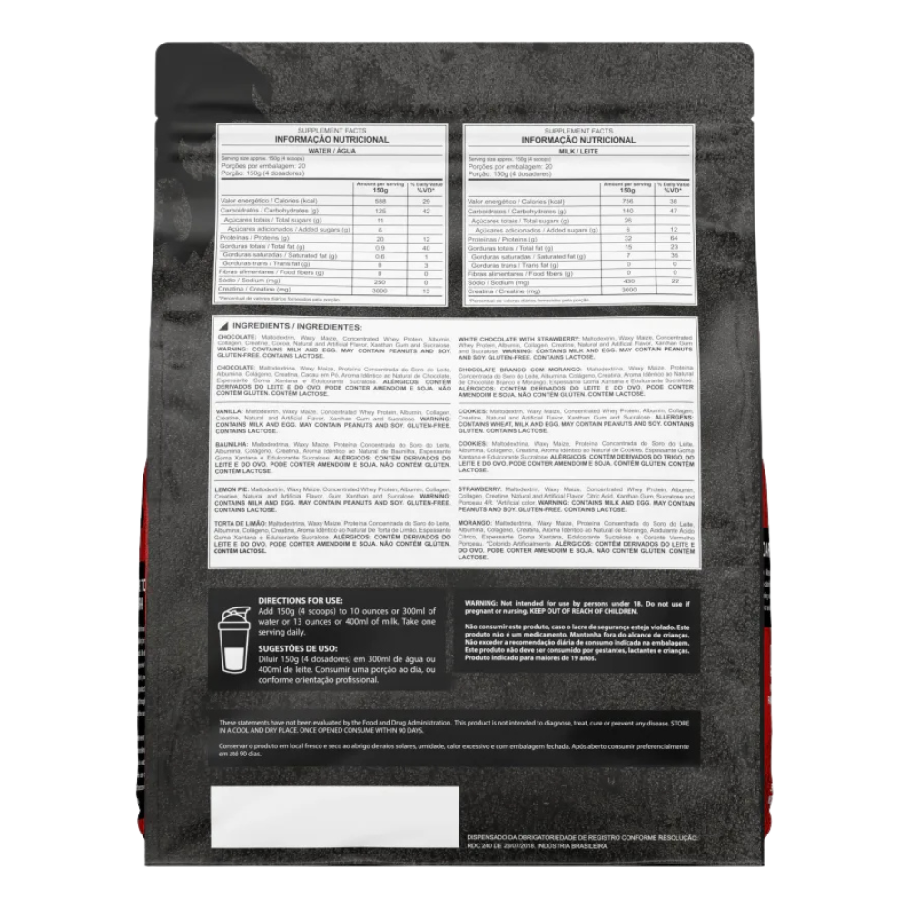 Dark Lab Dark Mass Hipercalórico 3kg - Miniatura 3